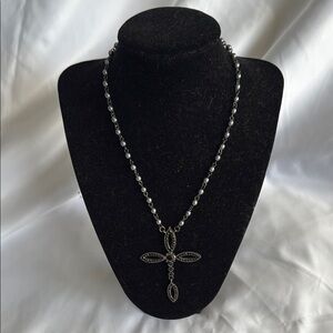 Elegant Silver Cross Pendant Necklace